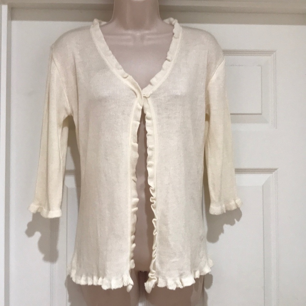 NWOT Cream Color Open Cardigan Size S